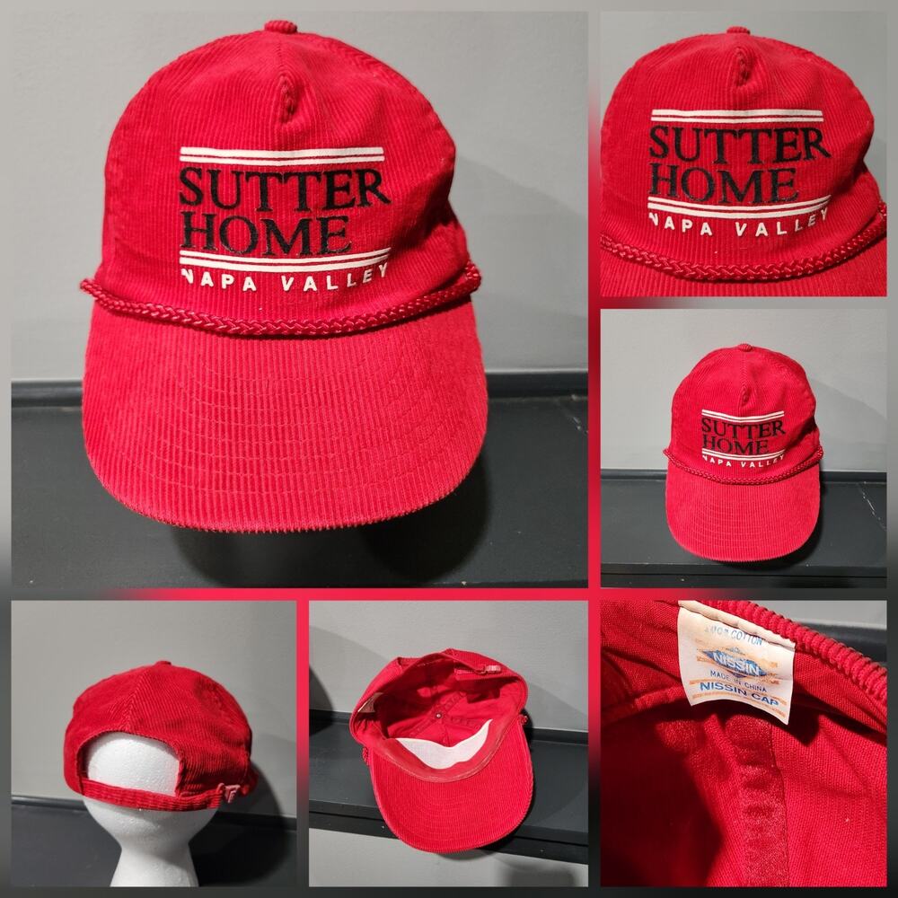 VTG Sutter Home NAPA Valley Corduroy‎ Rope Snapback Hat Cap OSFA